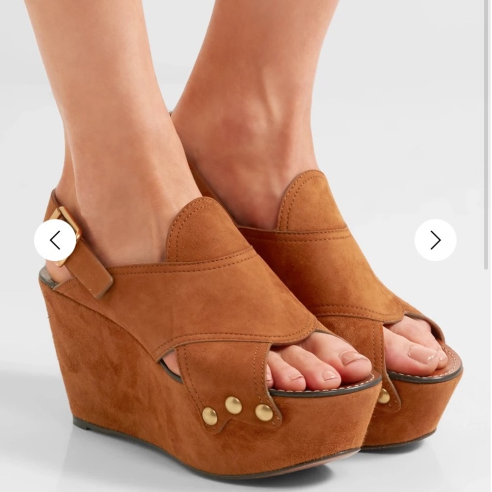 Chloe Wedge Suede Sandal